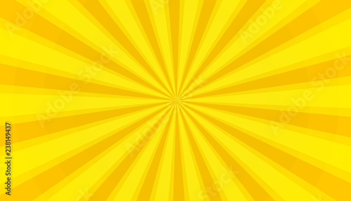 Yellow Sunburst Background - Vector Illustration
