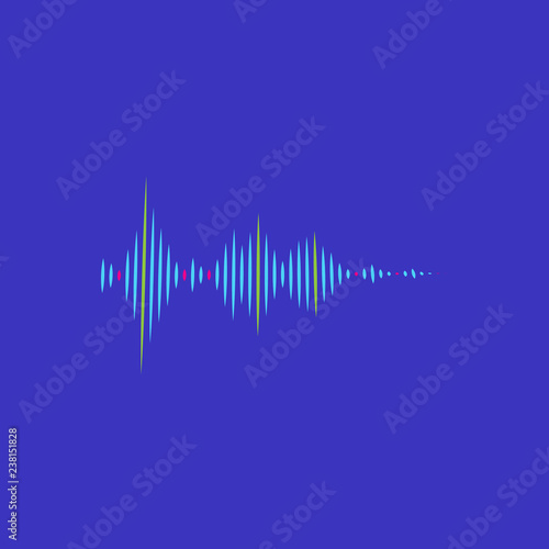 Sound wave rhythm symbol with minimalistic style. Vector illustration.