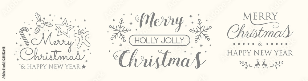 Christmas set with ornaments and wishes. Vector. Christmas set with ornaments and wishes. Vector.