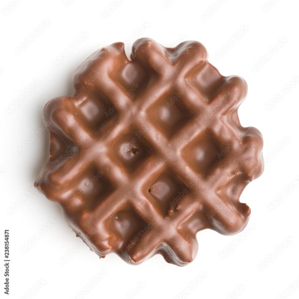 Waffles with chocolate topping. Waffles with chocolate topping.