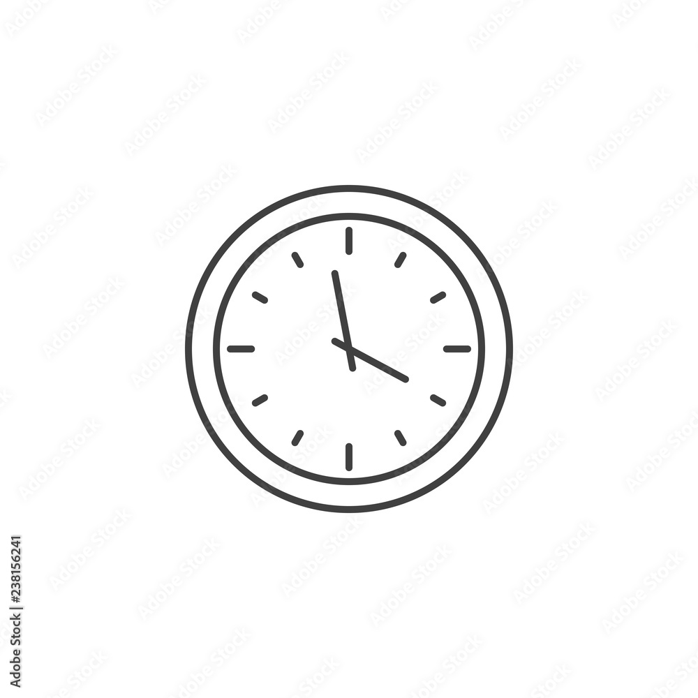 Clock Related Vector Line Icon. Isolated on White Background. Editable Stroke. Clock Related Vector Line Icon. Isolated on White Background. Editable Stroke.