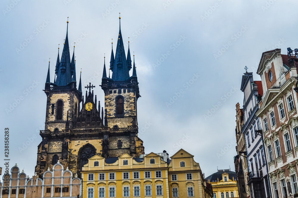 Fototapeta premium Main square and cathedral of Prague, Czech Republic