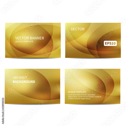 Set of gold business cards design template