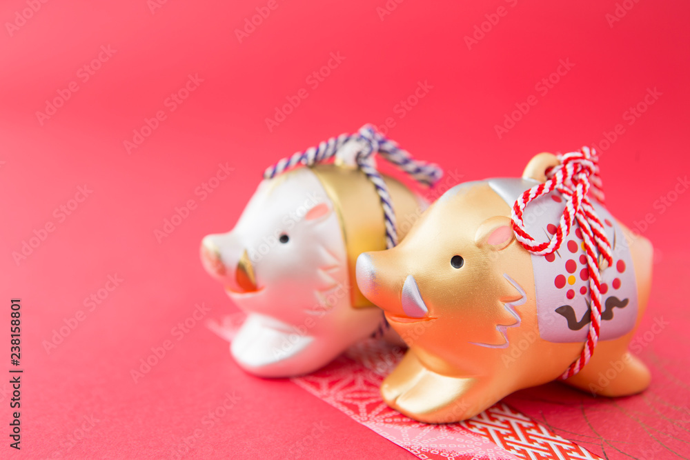 イノシシの年賀素材