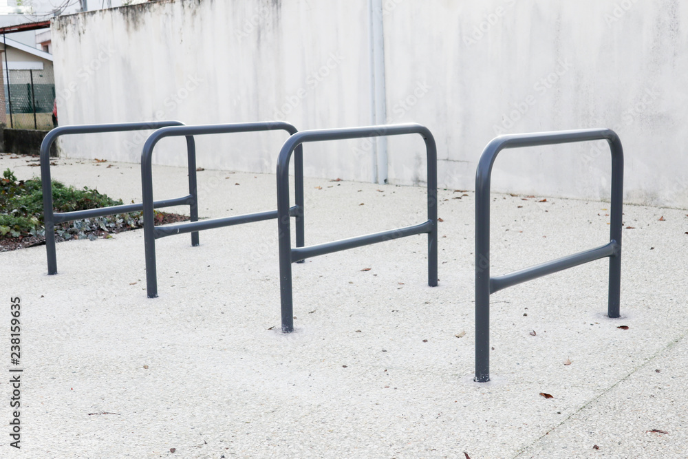 Empty rack loop for Parking bike or bicycles and prevent theft in city Empty rack loop for Parking bike or bicycles and prevent theft in city