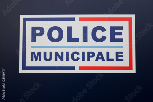 police municipale means in french Municipal police sign  of local police of town and city in France
