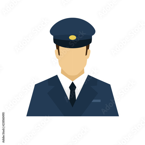Driver avatar icon. Profession logo. Male character. A man in professional clothes. People specialists. Flat simple vector illustration.