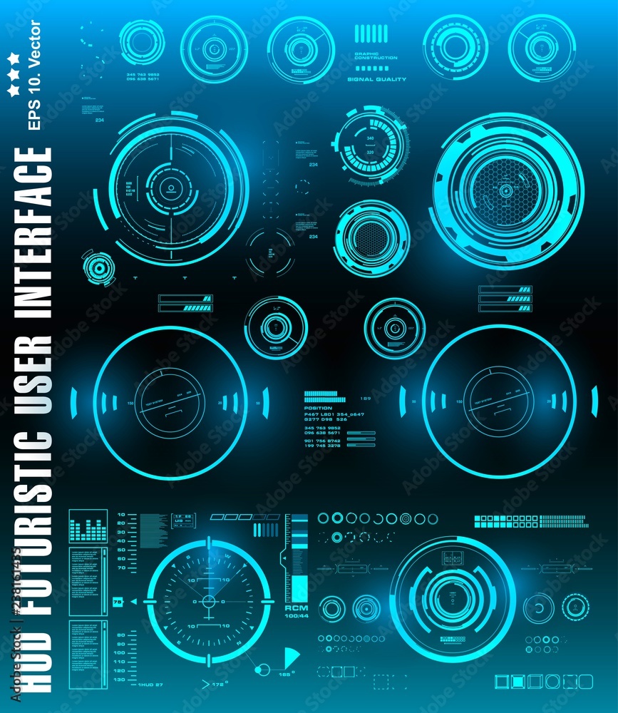 Sci-fi futuristic hud dashboard display virtual reality technology screen, target Sci-fi futuristic hud dashboard display virtual reality technology screen, target