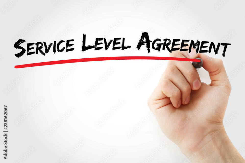 Fototapeta premium SLA - Service Level Agreement acronym, business concept background