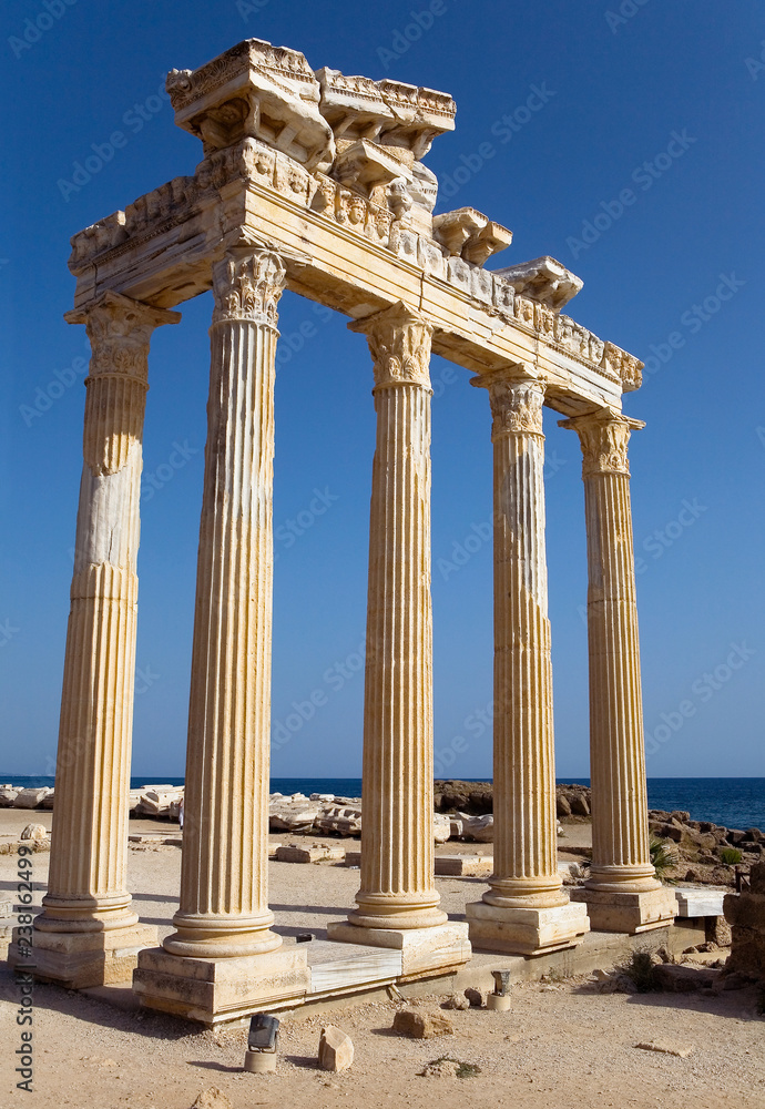 The ruins of the ancient temple of Apollo in Side.
