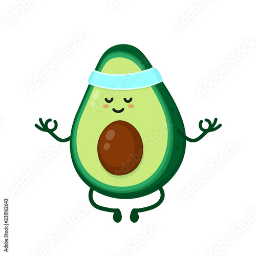 Cute smiling happy strong avocado 