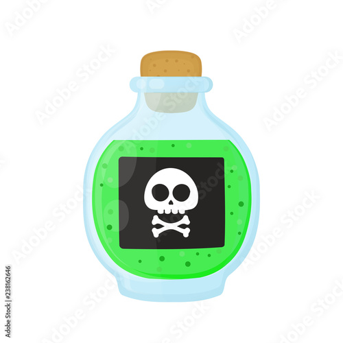 Bottle of magic acid green toxic poison 