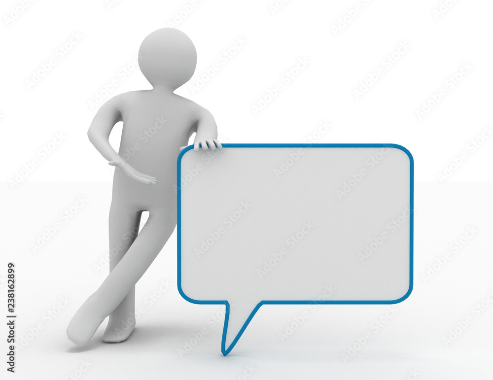 3d man and talking bulb on white background 3d man and talking bulb on white background