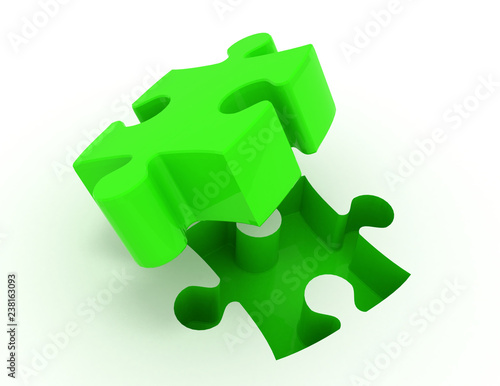 jigsaw puzzle. 3d busines illustration concept © andrii