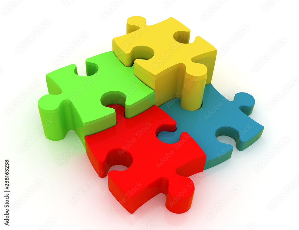 jigsaw puzzle. 3d busines illustration concept jigsaw puzzle. 3d busines illustration concept