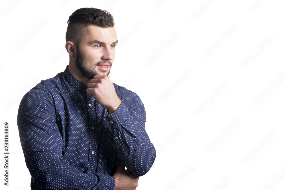 Portrait of handsome young man on white background Portrait of handsome young man on white background