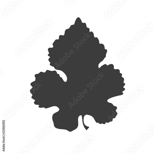 Gray Oak Leaf icon. Style is flat design leaf symbol. Vector illustration.