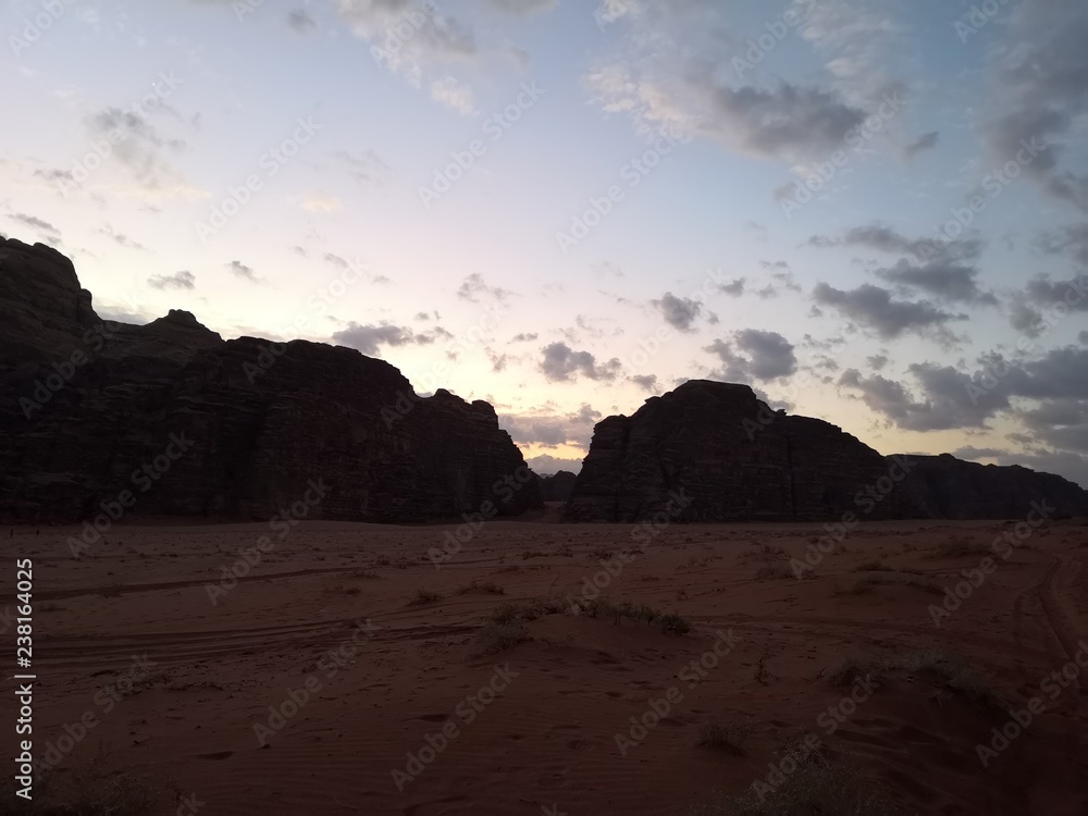 Naklejka premium sunset in desert