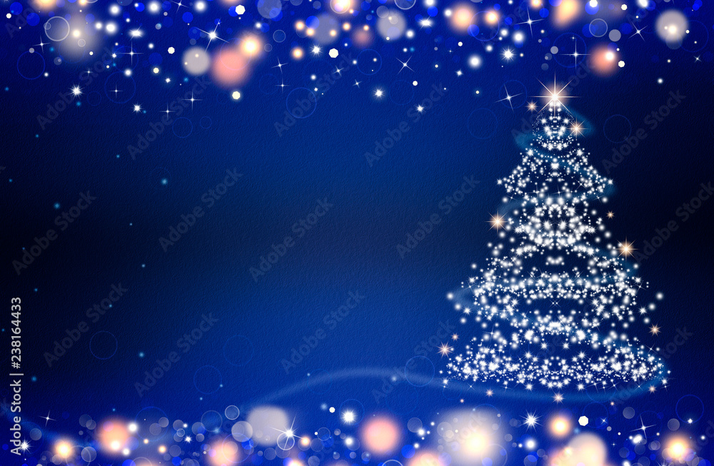 The Magic Christmas Tree. Merry Christmas and happy New Year greeting ...