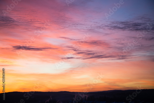 beautiful sunset, clouds in many colors © woff