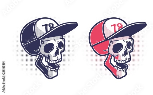 Skull in a baseball cap