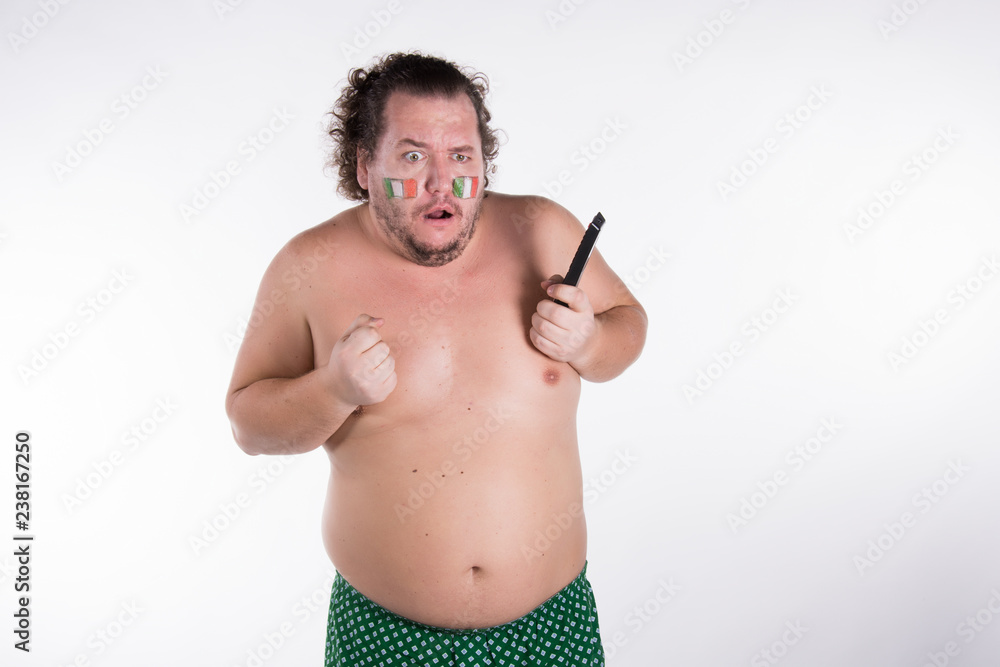 Fototapeta premium Irish fan watching tv