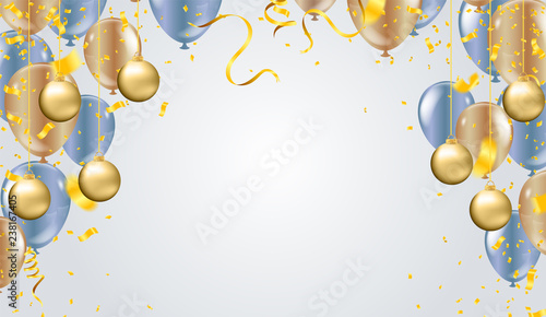 illustration balloon of happy new year place for christmas balls . modern greeting card design