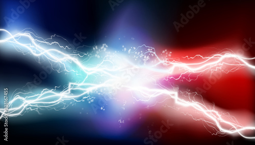 Heat lighting, arc. Electrical energy. Vector illustration.