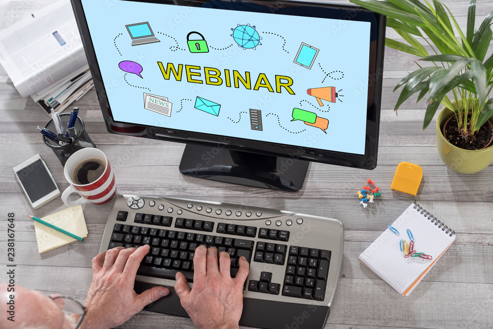 Webinar concept on a computer Webinar concept on a computer