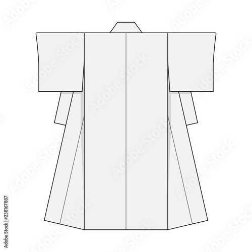 Japanese kimono template illustration (white)