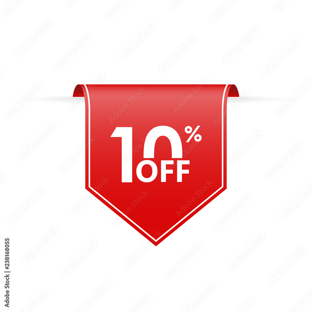 Price Tag / Label 10% Off with Euro Sign Stock Illustration