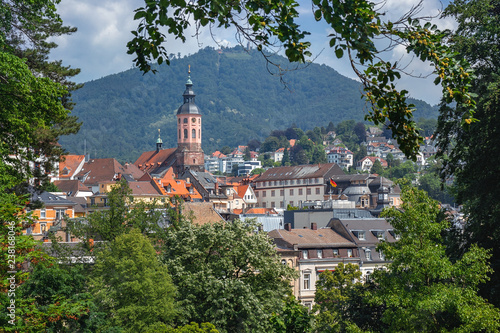 Panoramic view on collegiate church  Baden-Baden Germany Europe in the summer