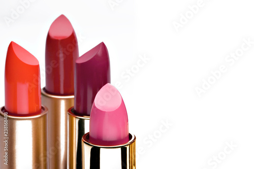 Multicolored lipsticks. photo