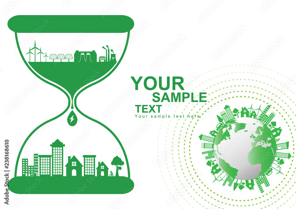 Obraz premium Ecology connection concept background . Vector infographic illustration