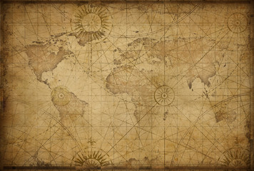 retro styled world map