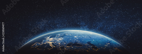 Print op canvas Planet Earth - Europe. Elements of this image furnished by NASA