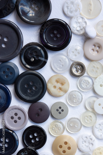 Selection of dark and light coloured buttons 