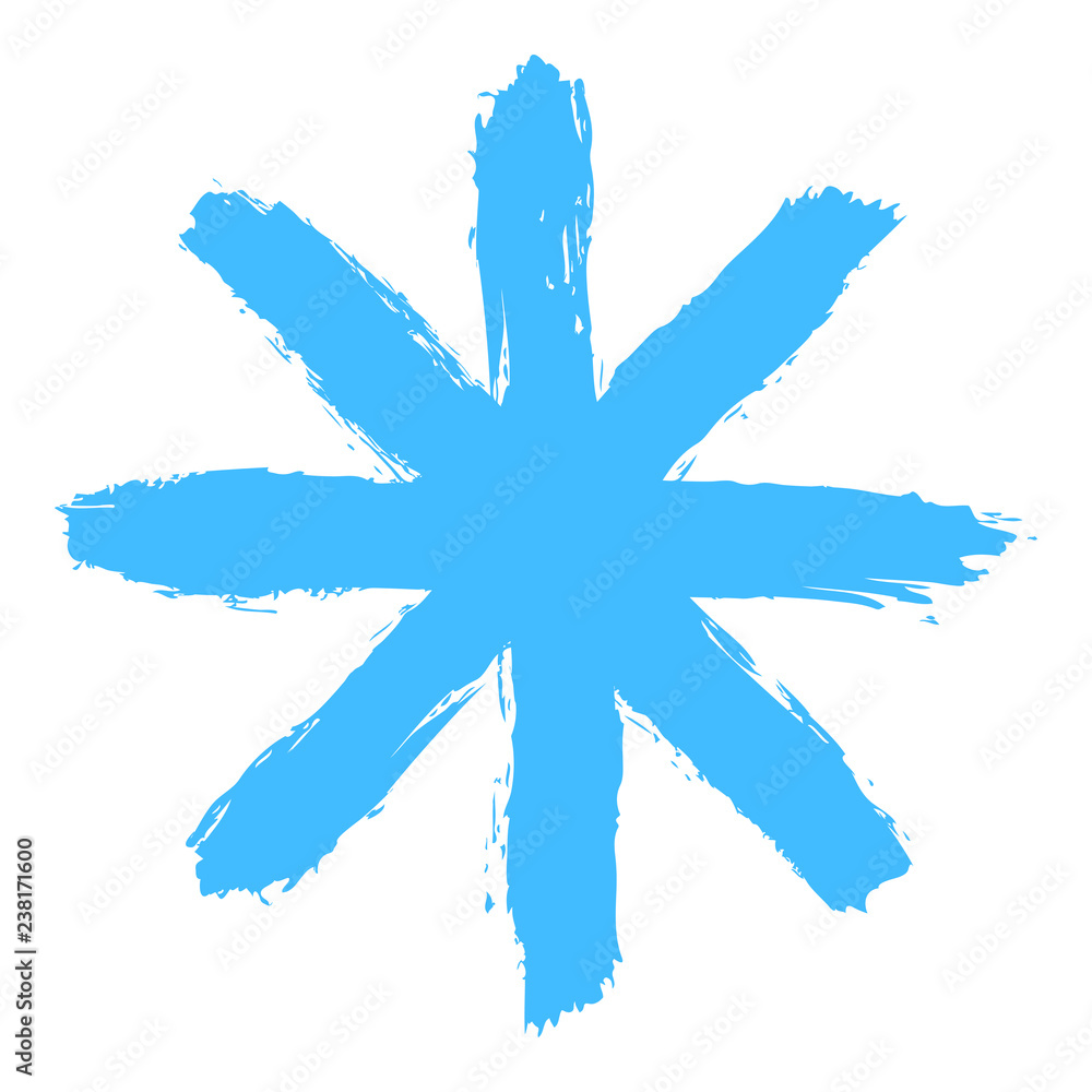 Snowflake 07 from set 01. Drawing of a snow flake drawn by brush stroke Snowflake 07 from set 01. Drawing of a snow flake drawn by brush stroke