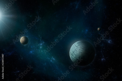 planets in space astronomy dark background