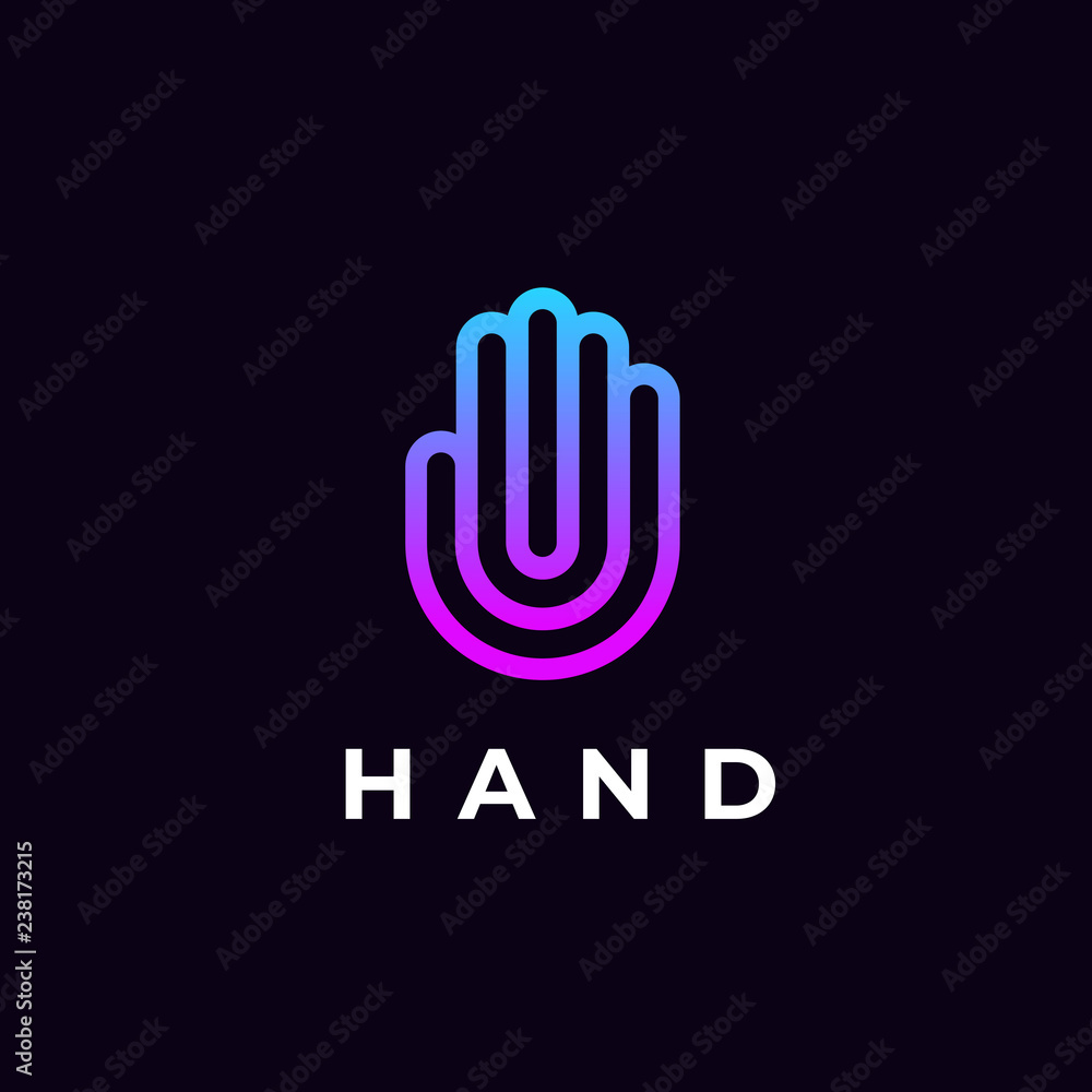 Modern stylized hand line logo Stock Vector | Adobe Stock