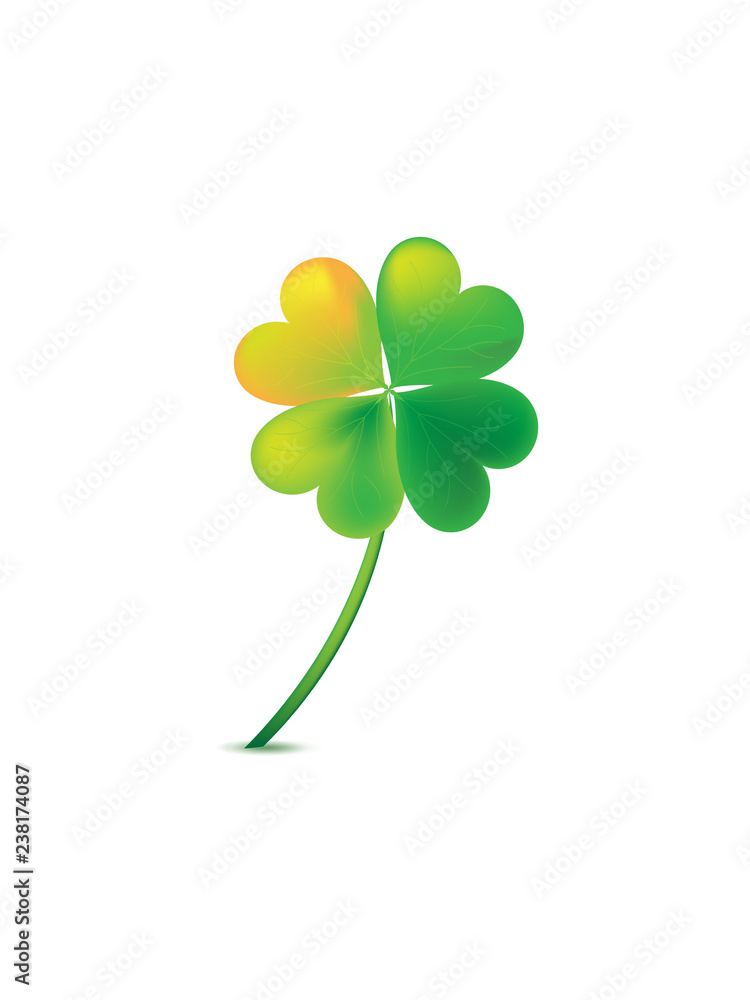 Green Lucky Four Leaf Clover Vector Green Lucky Four Leaf Clover Vector