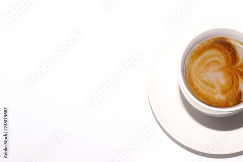 Coffee white cup on white background