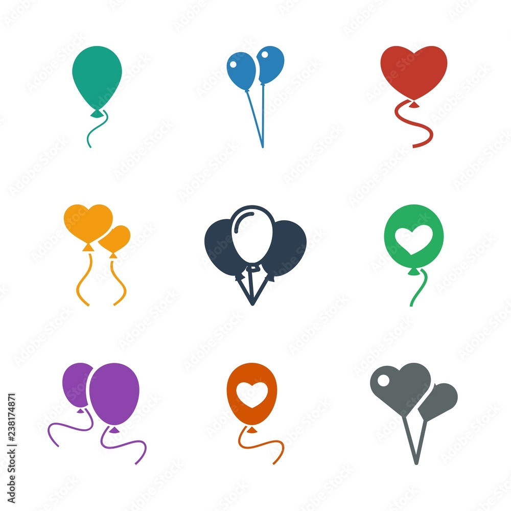 balloons icons. Trendy 9 balloons icons. Contain icons such as heart shaped air balloon, heart baloons, balloon. balloons icon for web and mobile. balloons icons. Trendy 9 balloons icons. Contain icons such as heart shaped air balloon, heart baloons, balloon. balloons icon for web and mobile.