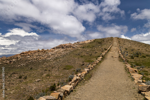 Inca trail in Isla del Sol. Titicaca, Bolivia