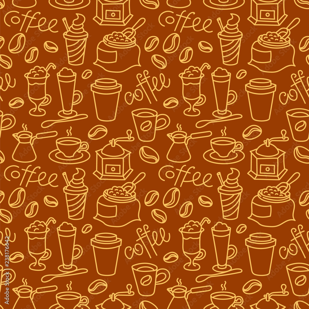 coffee seamless pattern