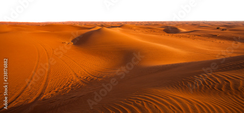 desert sand and dunes isolated on white background