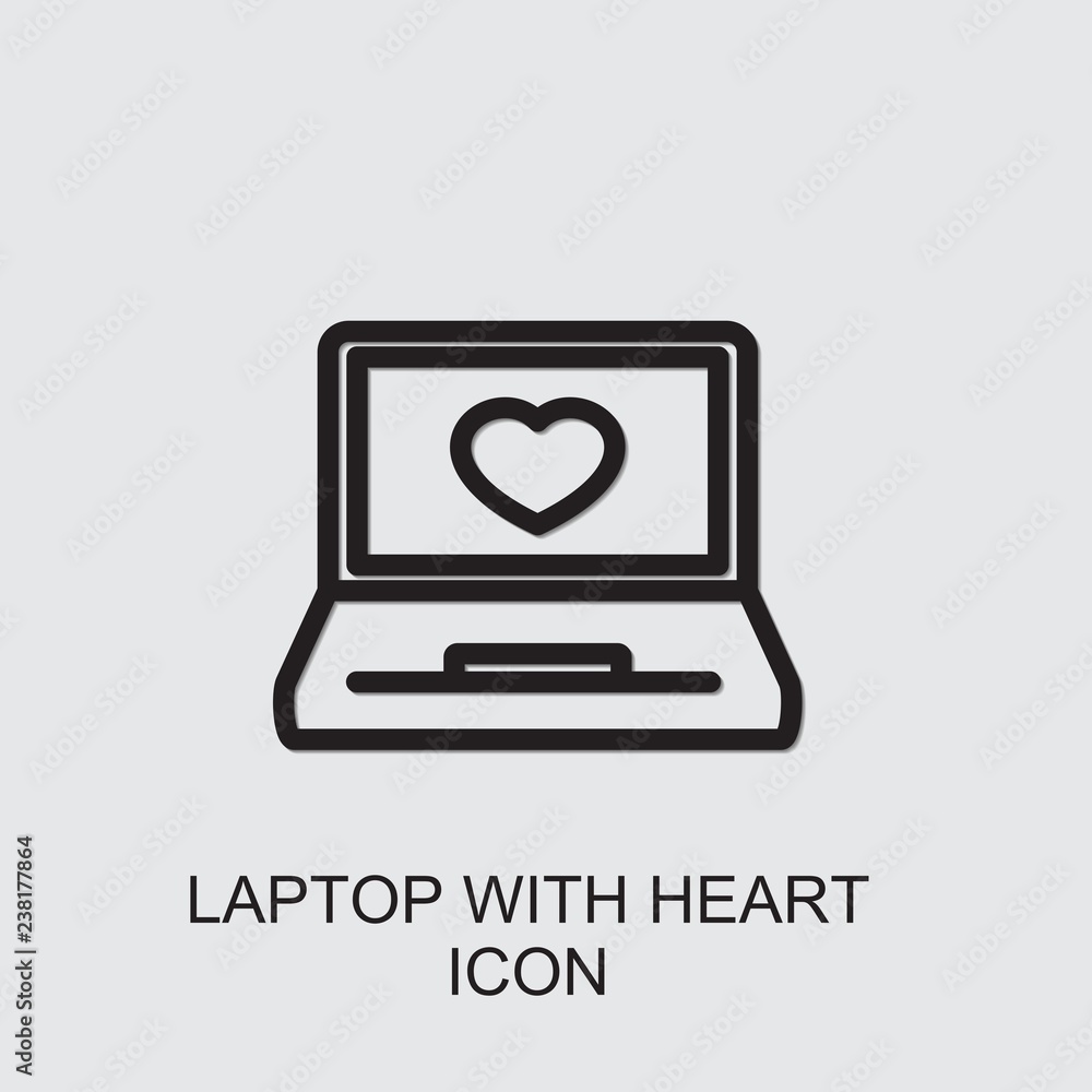 laptop with heart icon . Editable outline laptop with heart icon from love. Trendy laptop with heart icon for web and mobile. laptop with heart icon . Editable outline laptop with heart icon from love. Trendy laptop with heart icon for web and mobile.