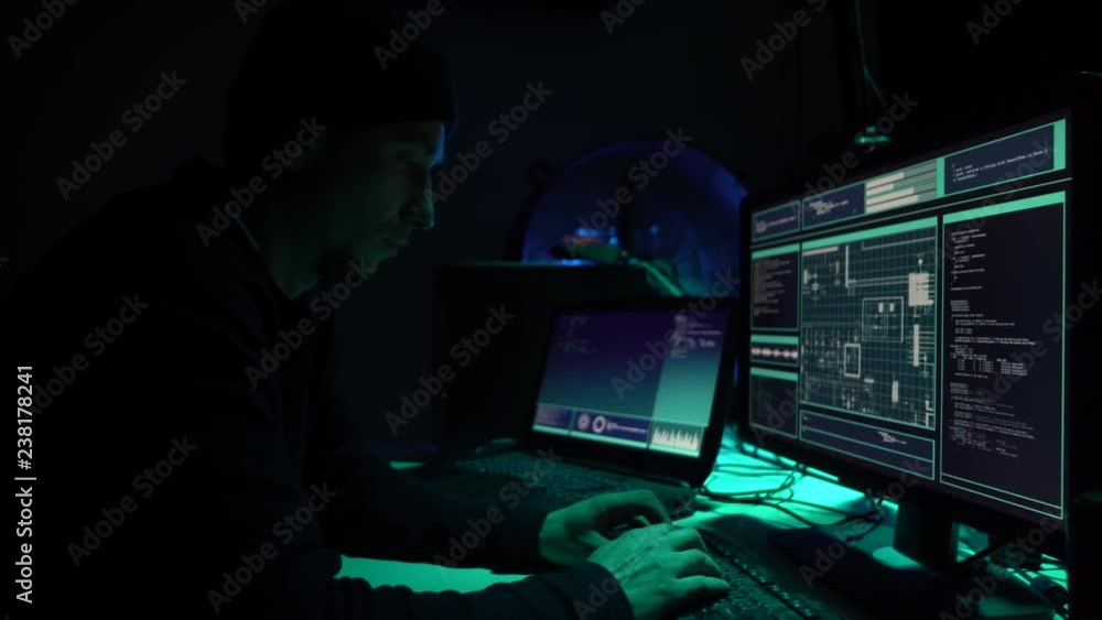 Hackers making cryptocurrency fraud using virus software and computer interface. Blockchain cyberattack, ddos and malware concept. Hackers making cryptocurrency fraud using virus software and computer interface. Blockchain cyberattack, ddos and malware concept.