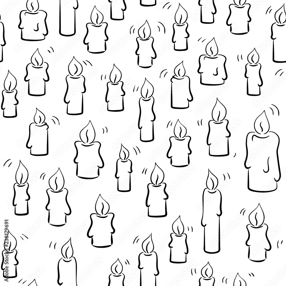 seamless christmas candles doodle pattern seamless christmas candles doodle pattern