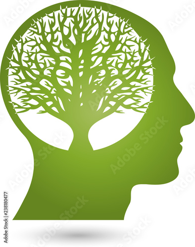 Kopf und Baum, Kopf, Gehirn, Logo, Icon